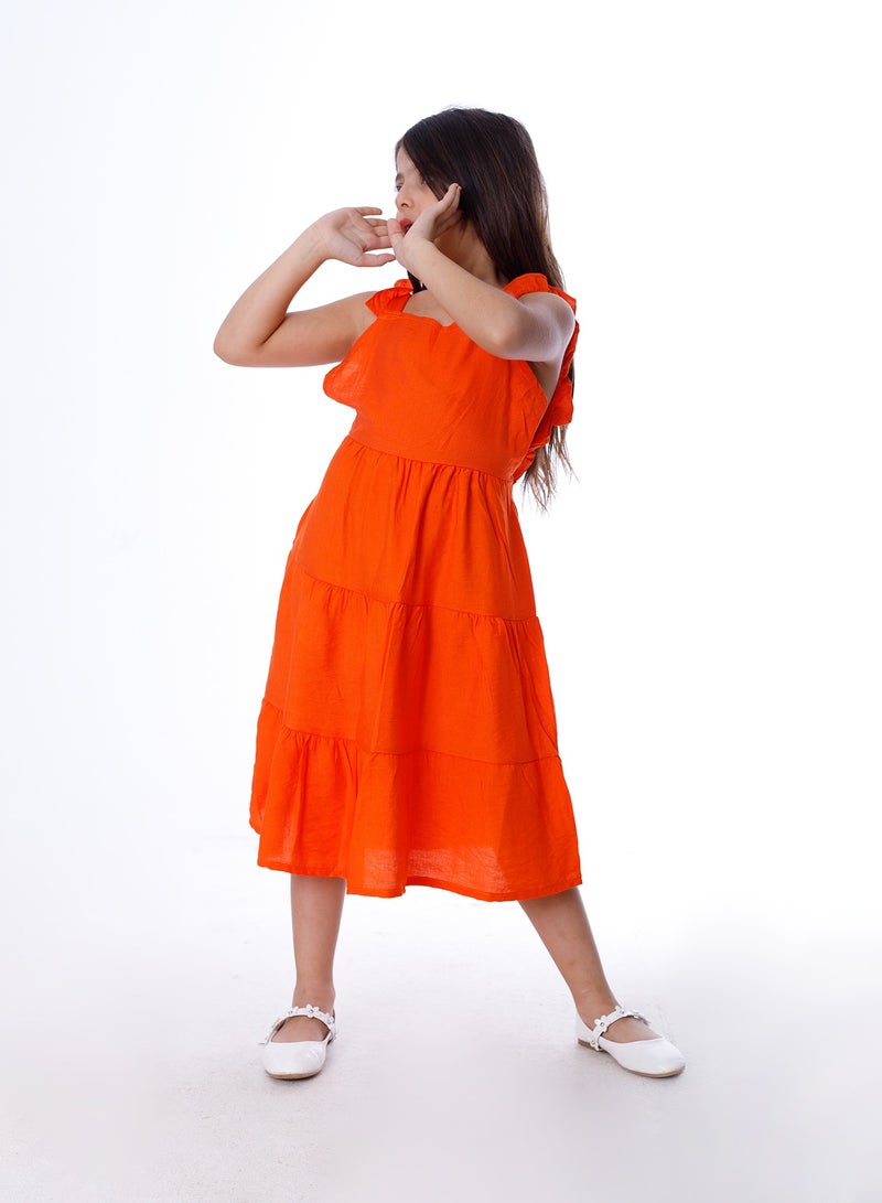 BEBO Girls Dress Orange  - Image 2