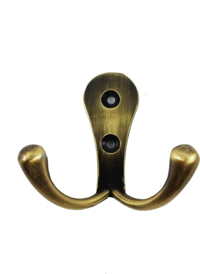 DOCOSS -Pack of 4-Antique-2 Pin Bathroom Cloth Hanger Wall Robe Hooks Rail for Hanging Keys,Clothes,Towel Steel Hook - Image 2