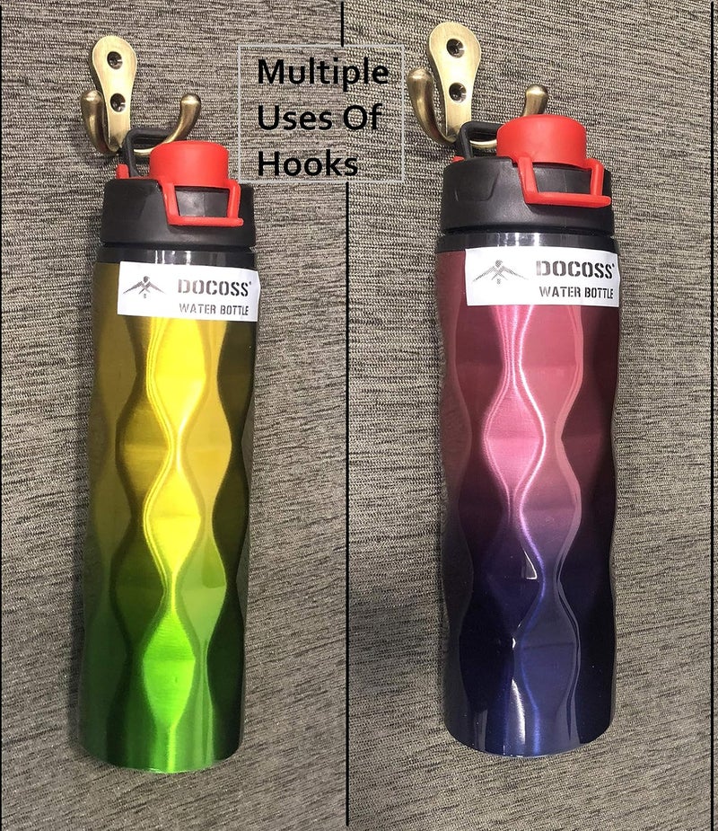 DOCOSS -Pack of 4-Antique-2 Pin Bathroom Cloth Hanger Wall Robe Hooks Rail for Hanging Keys,Clothes,Towel Steel Hook - Image 4