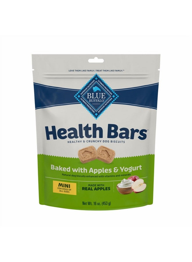 Blue Buffalo Health Bars Mini Crunchy Dog Biscuits, Oven-Baked with Natural Ingredients, Apples & Yogurt, 16-oz Bag - Image 1