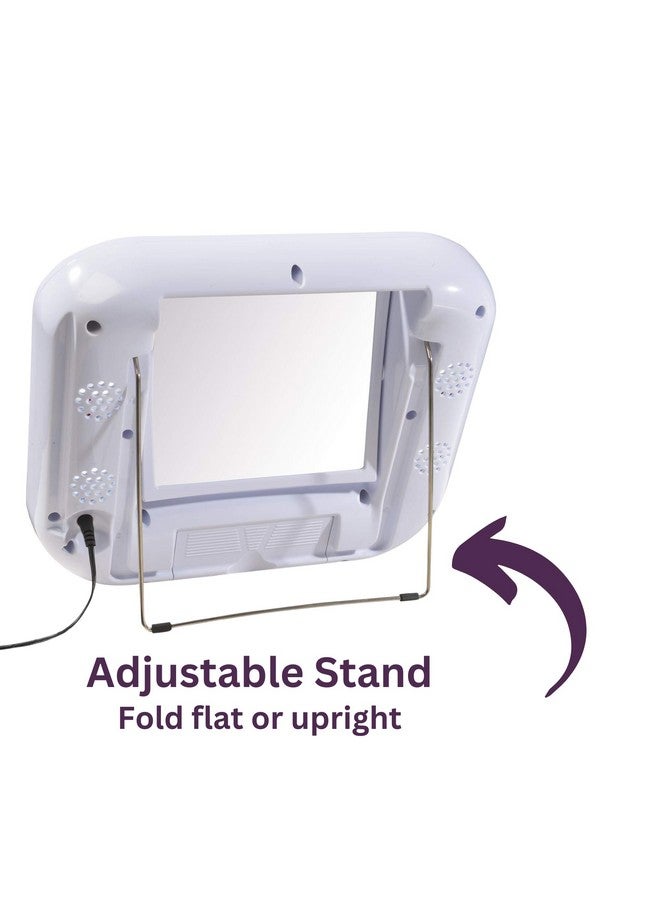 جيردون مرآة مكياج بلوتوث ذات وجهين مع مرآة زينة بأضواء مع تكبير 5X وإعدادات إضاءة متعددة موديل قاعدة بيضاء J1025 - Image 4