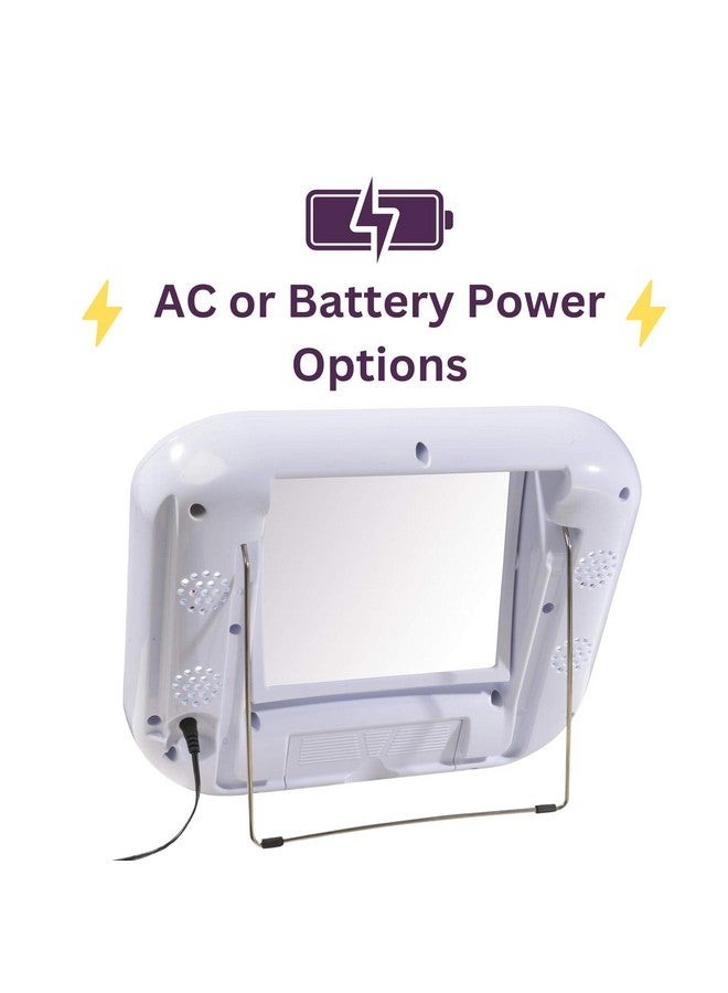 جيردون مرآة مكياج بلوتوث ذات وجهين مع مرآة زينة بأضواء مع تكبير 5X وإعدادات إضاءة متعددة موديل قاعدة بيضاء J1025 - Image 5