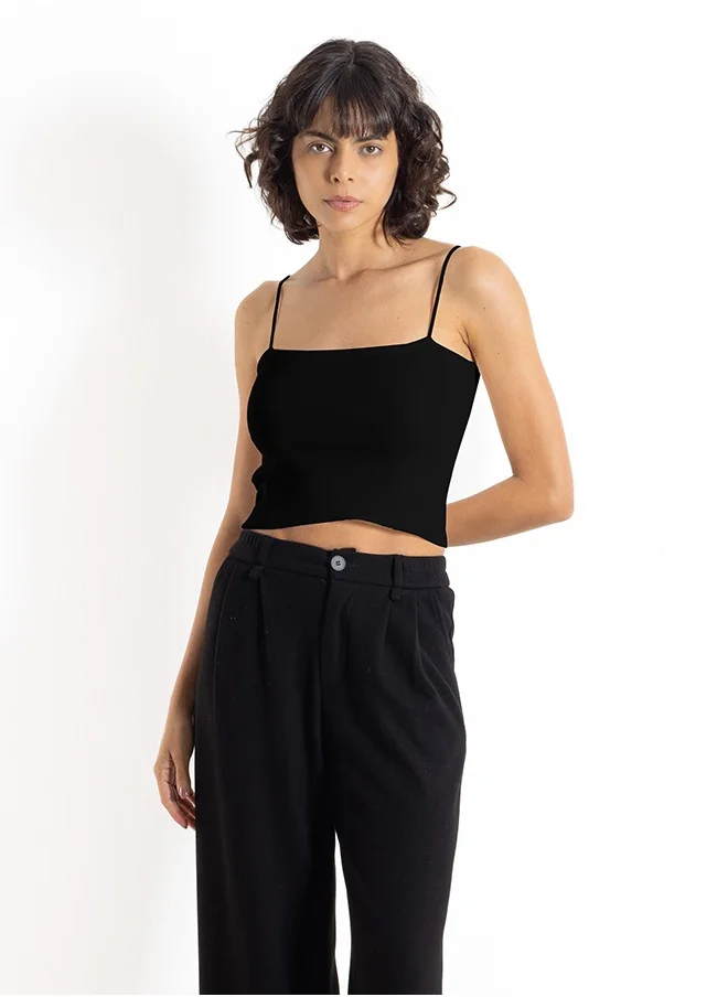 SHAPES RIBBED TOP WITH THIN STRAPS