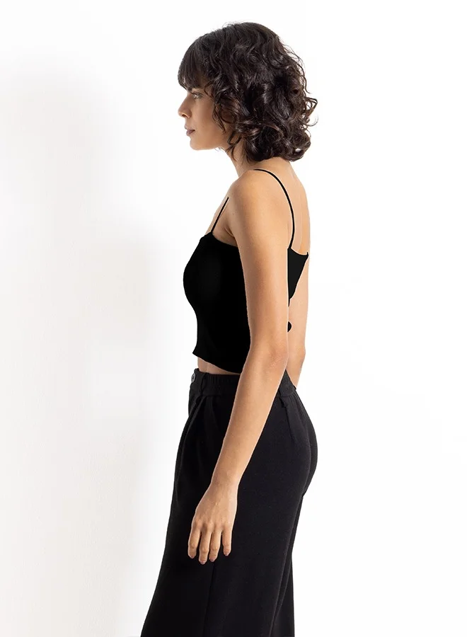 SHAPES RIBBED TOP WITH THIN STRAPS