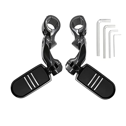 JUNJUMOTO Highway Pegs Foot Rest Fit for Harley Sportster Dyna Touring Street Glide Road Glide Road King Electra Glide with 1.25 inch Highway Bar (Black) - Image 1