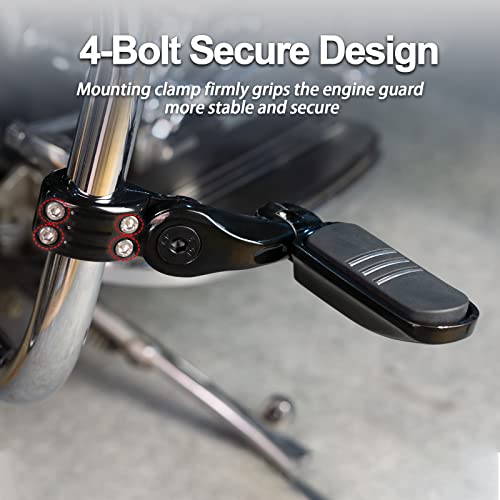 JUNJUMOTO Highway Pegs Foot Rest Fit for Harley Sportster Dyna Touring Street Glide Road Glide Road King Electra Glide with 1.25 inch Highway Bar (Black) - Image 2