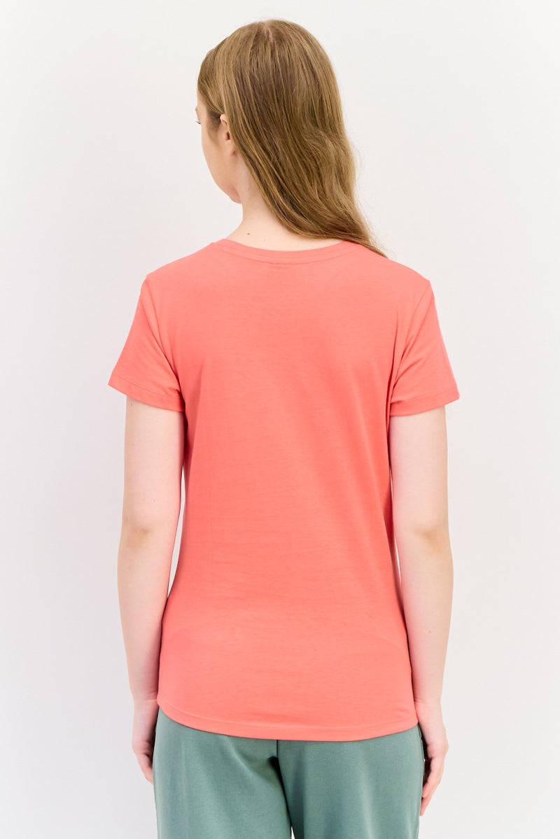 PUMA تي شيرت رياضي نسائي قصير الأكمام في الهواء الطلق، خوخي داكن - Image 2