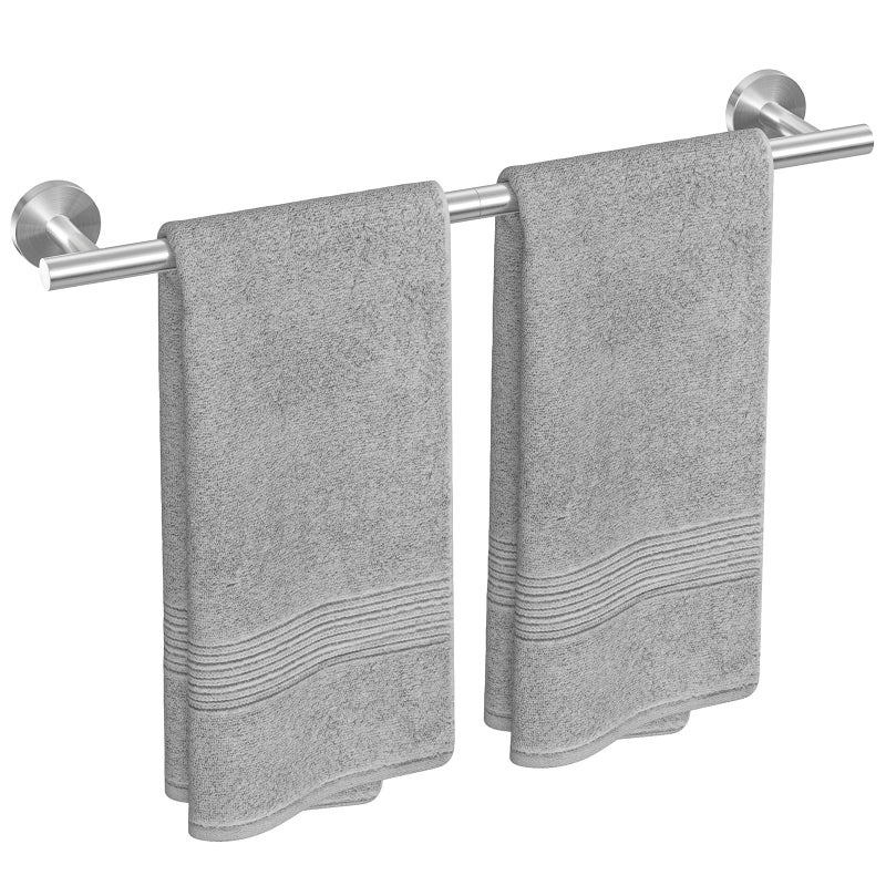 USHOWER Brushed Nickel Towel Bar 24Inch Towel Rack for Bathroom Wall Mounted Thicken SUS304 Stainless Steel Towel Rod Modern Home Decor Total Length 26Inch