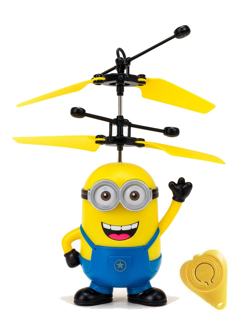 Minion Helicopter Minion Induction Flying Toy Drone – Rechargeable Hand Sensor Control Aircraft with Remote, LED Light Mini Helicopter for Kids, Auto Hover Motion Sensor Drone Toy, Durable Flying Minion Toy Gift for Boys & Girls Ages 5+ - Image 3