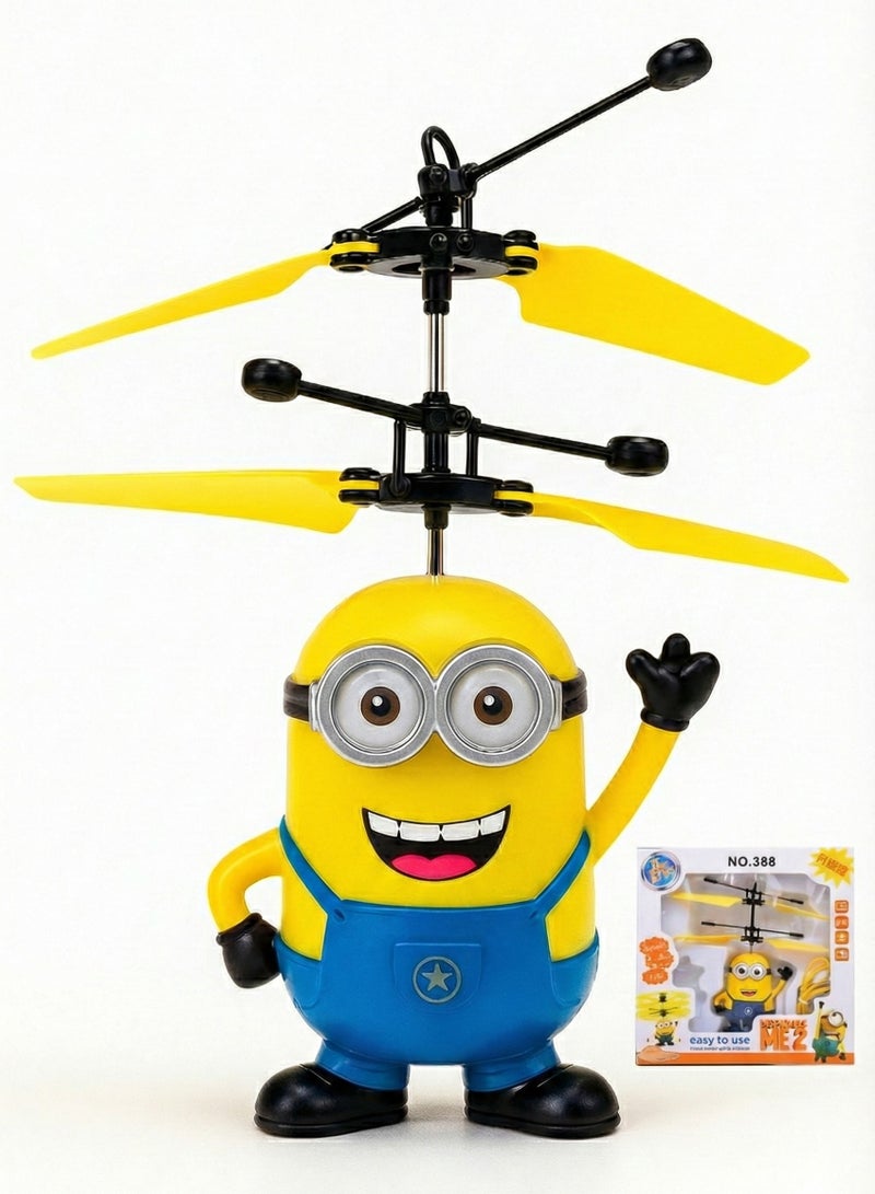 Minion Helicopter Minion Induction Flying Toy Drone – Rechargeable Hand Sensor Control Aircraft with Remote, LED Light Mini Helicopter for Kids, Auto Hover Motion Sensor Drone Toy, Durable Flying Minion Toy Gift for Boys & Girls Ages 5+ - Image 4