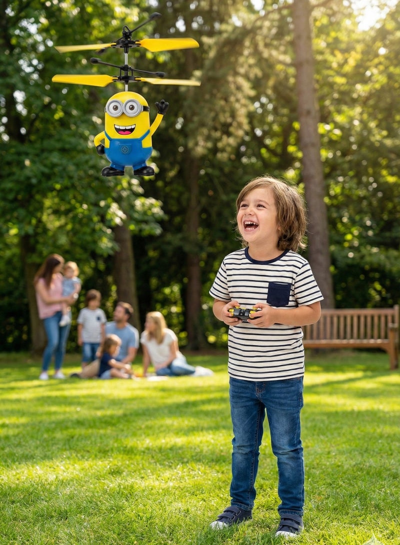 Minion Helicopter Minion Induction Flying Toy Drone – Rechargeable Hand Sensor Control Aircraft with Remote, LED Light Mini Helicopter for Kids, Auto Hover Motion Sensor Drone Toy, Durable Flying Minion Toy Gift for Boys & Girls Ages 5+ - Image 5