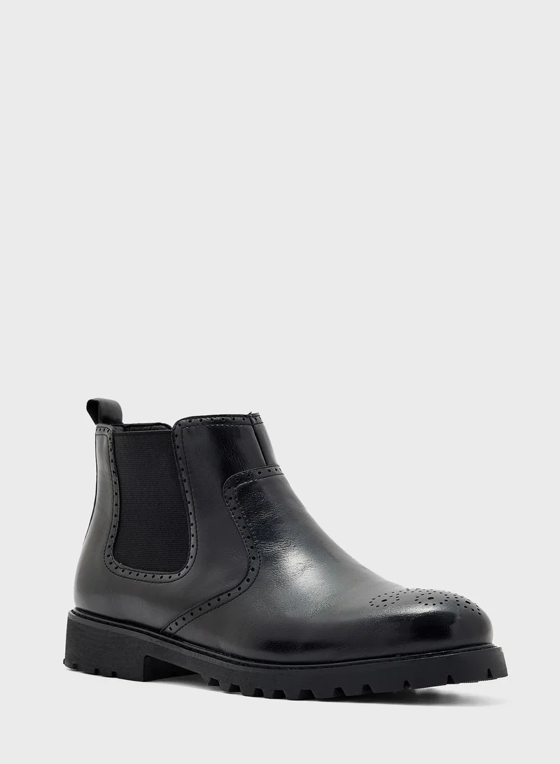 Robert Wood Pull On Welted Brogue Boots