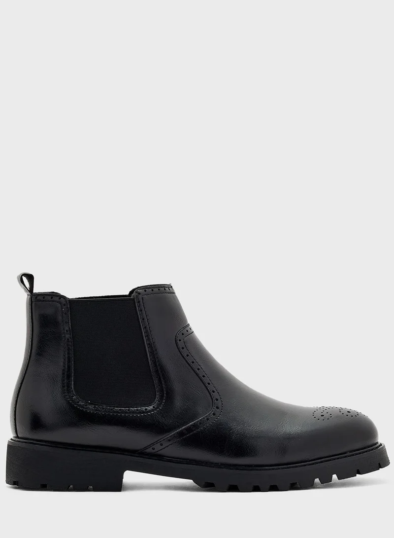 Robert Wood Pull On Welted Brogue Boots