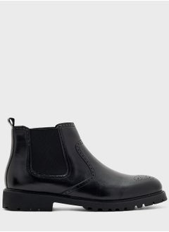 Pull On Welted Brogue Boots