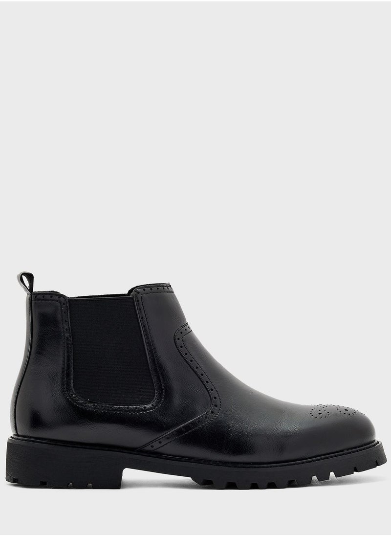 Robert Wood - Pull On Welted Brogue Boots - Image 1