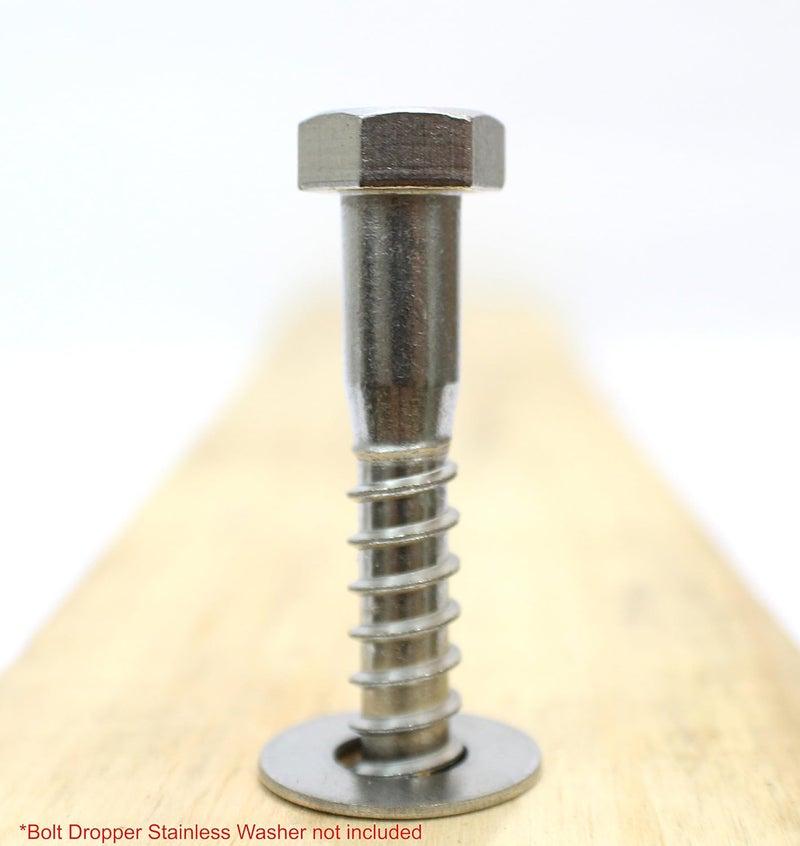 Bolt Dropper 1/4" x 6" Hex Head Lag Bolt Screws, (10 Pack), 304 (18-8) Stainless Steel Coach Bolts/Large Screws for Wood with Plain Finish - Image 5