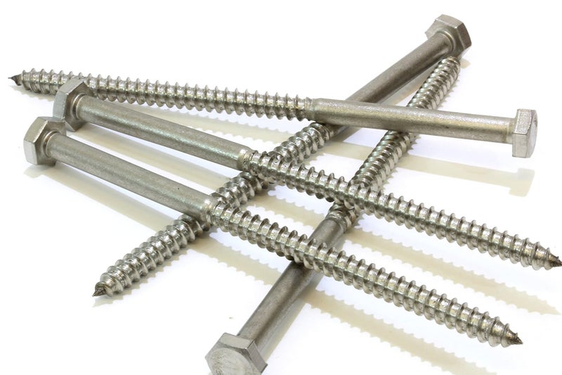 Bolt Dropper 1/4" x 6" Hex Head Lag Bolt Screws, (10 Pack), 304 (18-8) Stainless Steel Coach Bolts/Large Screws for Wood with Plain Finish - Image 4