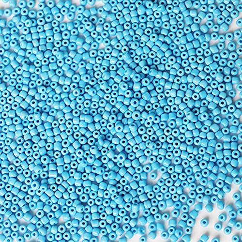 Bala&Fillic Opaque Light Blue Color 4mm Glass Seed Beads About 1400pcs in Box 6/0 Glass Craft Seed Beads for Jewelry Making (Light Blue, 4mm) - Image 2