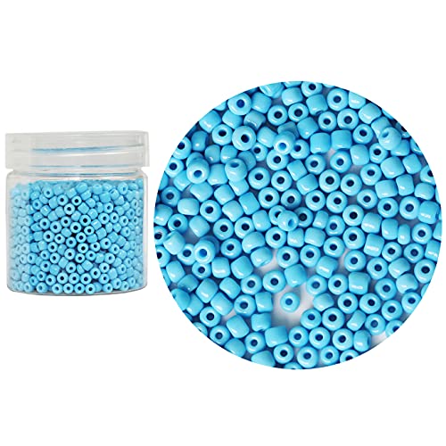 Bala&Fillic Opaque Light Blue Color 4mm Glass Seed Beads About 1400pcs in Box 6/0 Glass Craft Seed Beads for Jewelry Making (Light Blue, 4mm) - Image 1