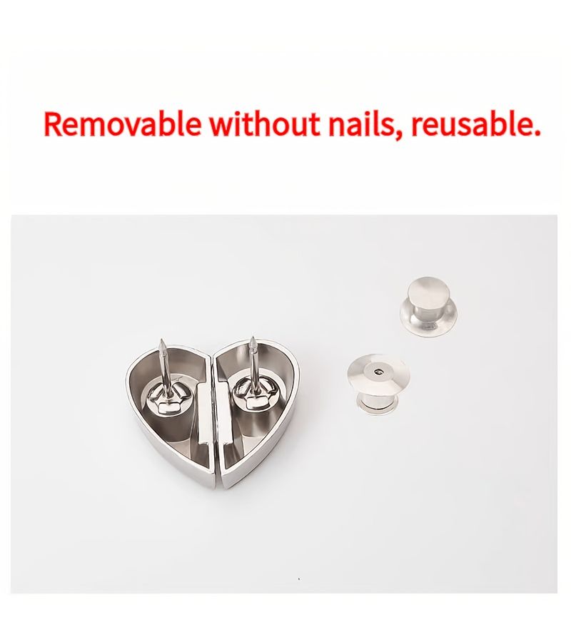 16 Pcs Heart Shaped Magnetic Shower Curtain Hooks With Detachable Snap On Design Suitable For Bathroom Hotel Privacy Protection Curtain Hooks Seam Sealing Wall Stickers And Door Stickers - Image 5