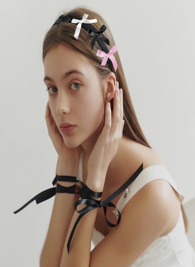 Draupnir 100Pcs Bow Hair Clips, Small Hair Bow Clip for women Girls, Mini Cute bowknot Hair Clips Barrettes Pins Metal Y2k Hair Accessories for Braids Teens Stage Concert Christmas Ballet Style - Image 5
