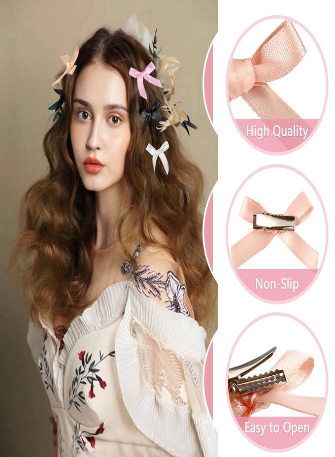 Draupnir 100Pcs Bow Hair Clips, Small Hair Bow Clip for women Girls, Mini Cute bowknot Hair Clips Barrettes Pins Metal Y2k Hair Accessories for Braids Teens Stage Concert Christmas Ballet Style - Image 3