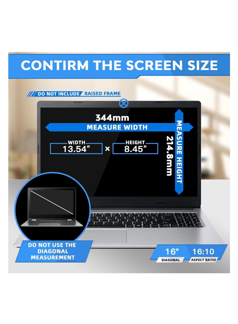 16 Inch 16:10 Laptop Privacy Screen Protector, Anti Peeping and Anti Glare Laptop Privacy Shield, Reduce Eye Strain & Eye Protection Compatible with HP/DELL/Asus/Acer/Sony/Samsung/Lenovo/Toshiba laptops  - Image 2