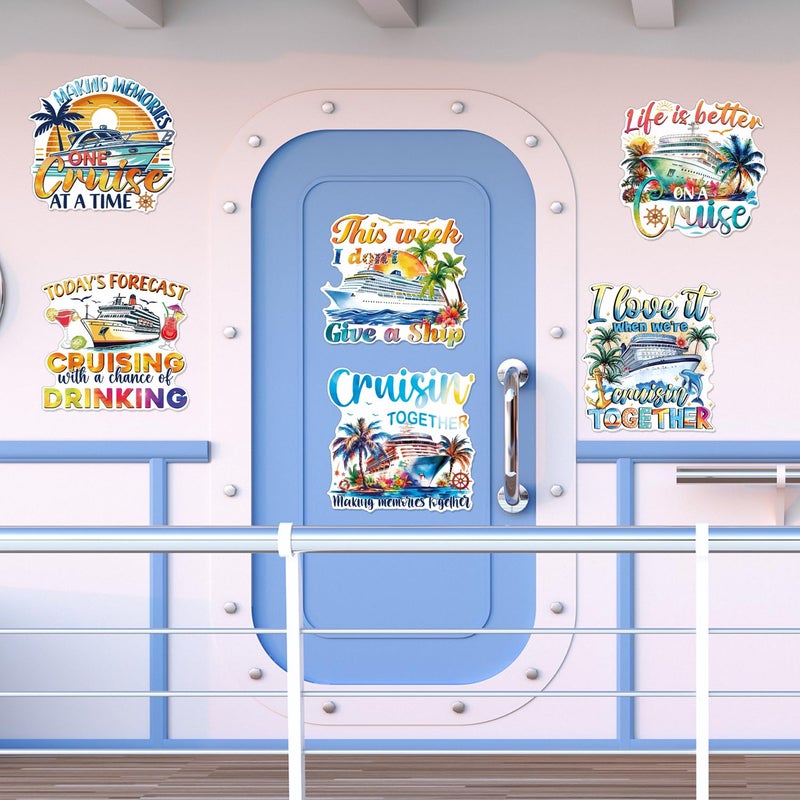 Wxiben Cruise Door Decorations Magnetic - 6 Pcs Sea Navigation Cruise Door Magnets Funny Nautical Cruise Ship Door Decorations Magnets Sticker Decals for Carnival Stateroom Cabin Party Decor - Image 4