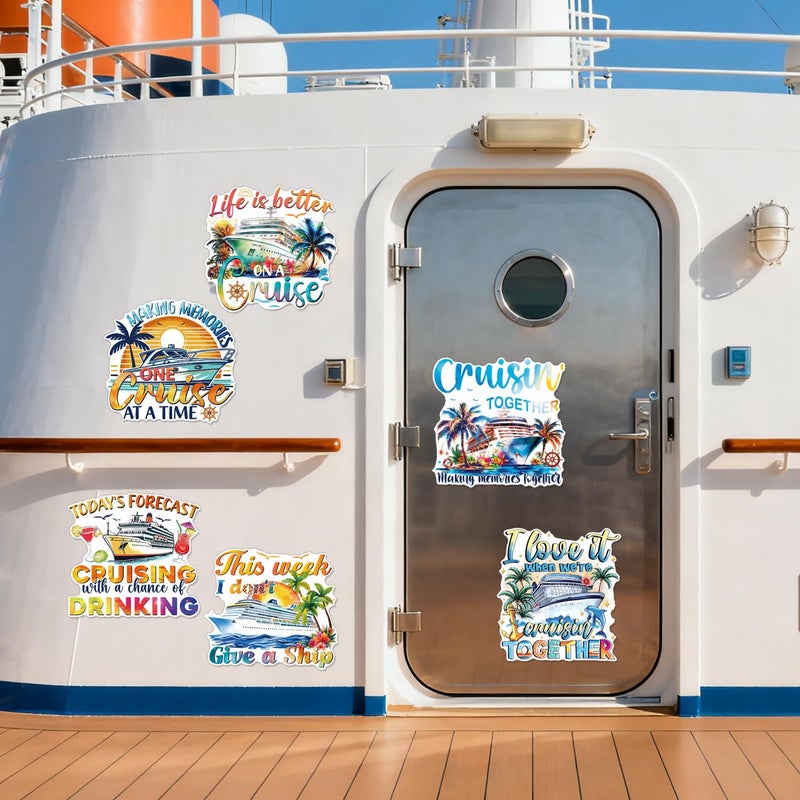 Wxiben Cruise Door Decorations Magnetic - 6 Pcs Sea Navigation Cruise Door Magnets Funny Nautical Cruise Ship Door Decorations Magnets Sticker Decals for Carnival Stateroom Cabin Party Decor - Image 5