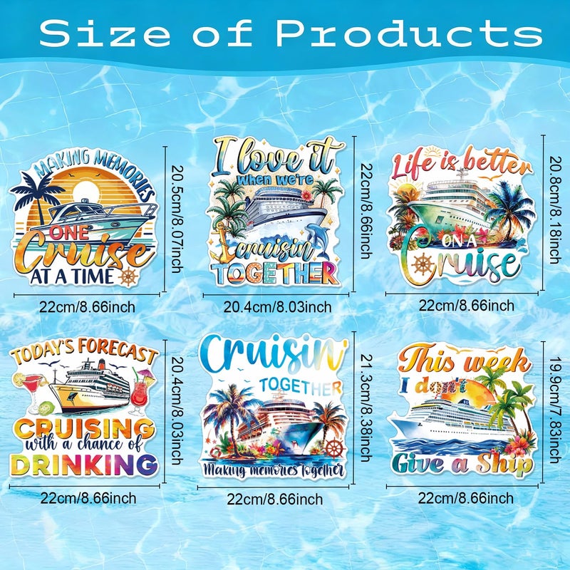 Wxiben Cruise Door Decorations Magnetic - 6 Pcs Sea Navigation Cruise Door Magnets Funny Nautical Cruise Ship Door Decorations Magnets Sticker Decals for Carnival Stateroom Cabin Party Decor - Image 2