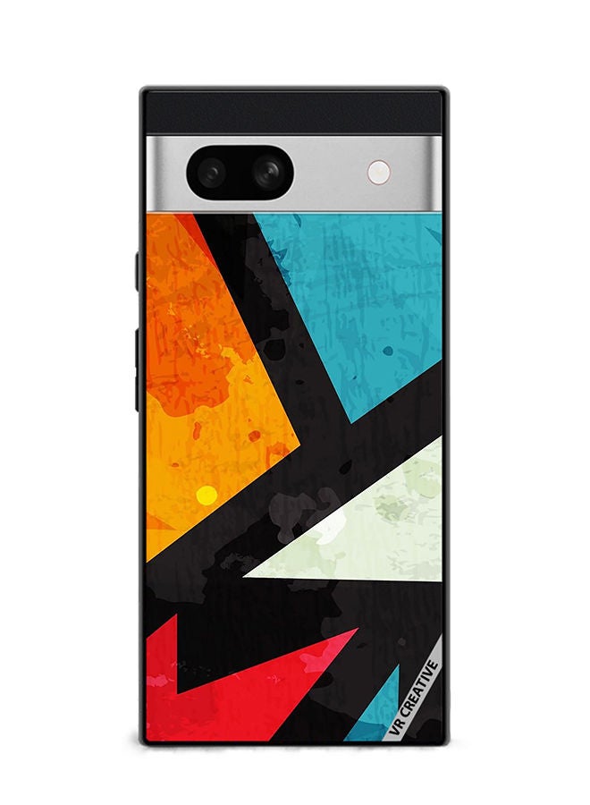 VR CREATIVE Protective Case Cover For Google Pixel 7a Abstract Design Multicolour - Image 1