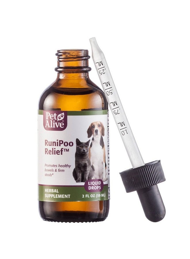 PetAlive Runipoo Relief  All Natural Herbal Supplement Promotes Health Bowels And Firm Stools In Cats And Dogs  Relieves Common Symptoms Of Pet Diarrhea  59 Ml - Image 2