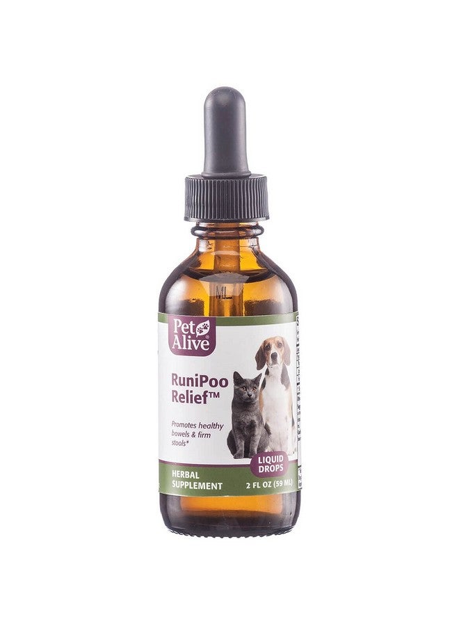 PetAlive Runipoo Relief  All Natural Herbal Supplement Promotes Health Bowels And Firm Stools In Cats And Dogs  Relieves Common Symptoms Of Pet Diarrhea  59 Ml - Image 1