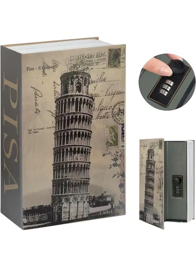 Pisa Color Book Style Password Lock Safe Metal Storage For Cash Documents Travel - Image 4