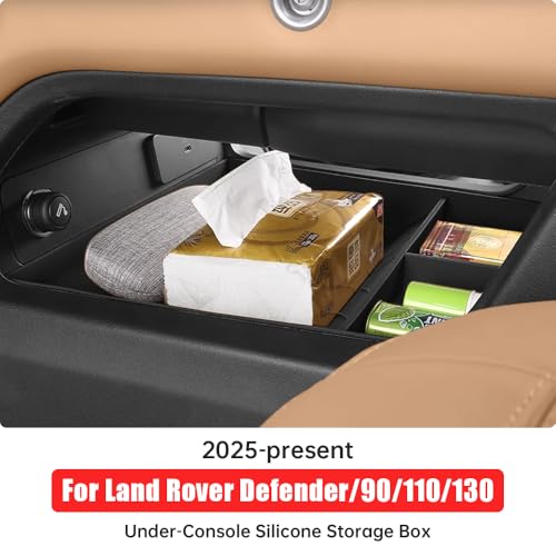 SFWAYA Lower Center Storage Box for 2025-2026 Land Rover Defender 90 110 130 Console Storage Box Interior Organizer Organizer Tray Silicone Protective Pad Decorative Tuning Supplies Accessories (ferrous) - Image 2