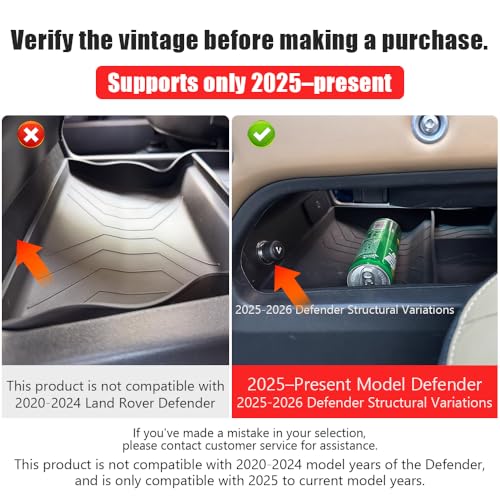 SFWAYA Lower Center Storage Box for 2025-2026 Land Rover Defender 90 110 130 Console Storage Box Interior Organizer Organizer Tray Silicone Protective Pad Decorative Tuning Supplies Accessories (ferrous) - Image 3