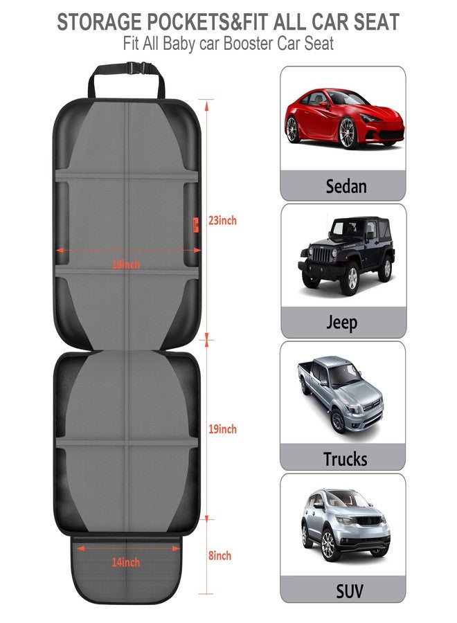 XHYANG Car Seat Protector,2 Pack Automotive Seat Protectors Baby Carseat Pad Waterproof & Durable 600D Fabric for Child Baby Car Seat Vehicle Pet Cover 2 Storage Pockets (2 Pack Gray) - Image 3