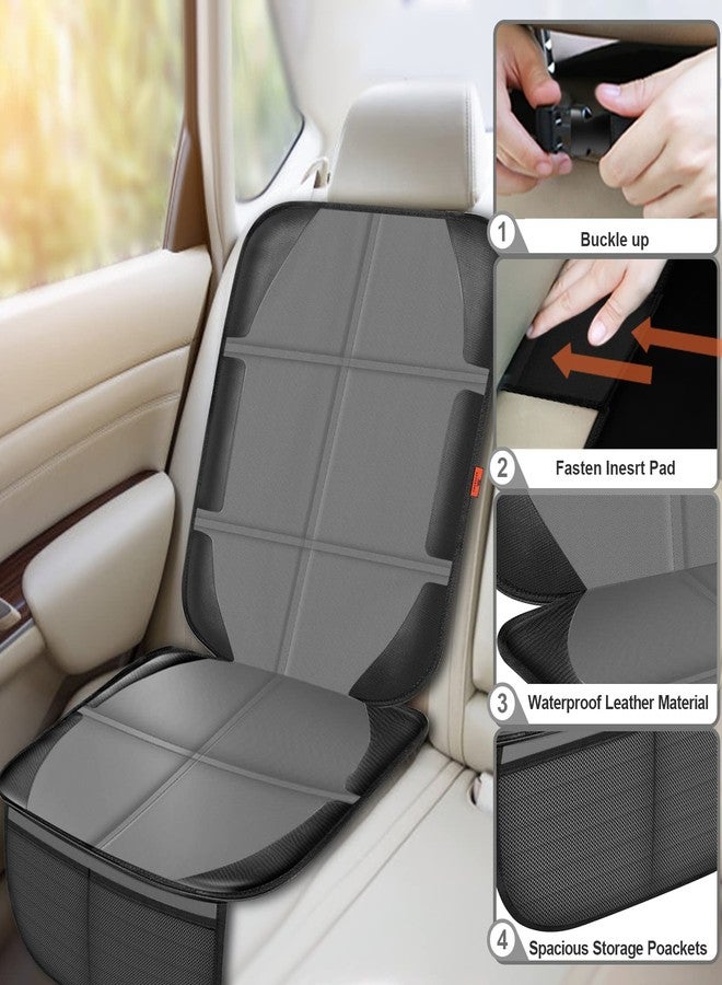 XHYANG Car Seat Protector,2 Pack Automotive Seat Protectors Baby Carseat Pad Waterproof & Durable 600D Fabric for Child Baby Car Seat Vehicle Pet Cover 2 Storage Pockets (2 Pack Gray) - Image 5