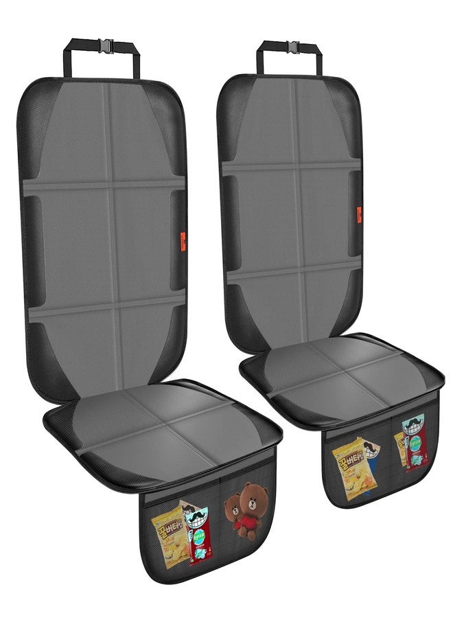 XHYANG Car Seat Protector,2 Pack Automotive Seat Protectors Baby Carseat Pad Waterproof & Durable 600D Fabric for Child Baby Car Seat Vehicle Pet Cover 2 Storage Pockets (2 Pack Gray) - Image 1