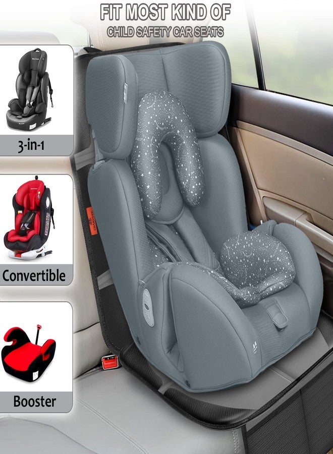 XHYANG Car Seat Protector,2 Pack Automotive Seat Protectors Baby Carseat Pad Waterproof & Durable 600D Fabric for Child Baby Car Seat Vehicle Pet Cover 2 Storage Pockets (2 Pack Gray) - Image 4