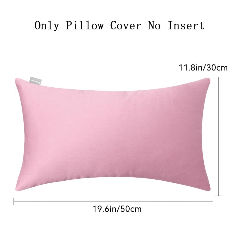 ثميو 4 عبوات 100 ٪ قطنية القطن مريحة مريحة الصلبة زخرفية وسادة سادة thmyo مستطيل coushion cover covercase التسامي وسادة فارغة الأغطية وسادة رمي DIY (12x20inch/30x50cm الوردي) - Image 5