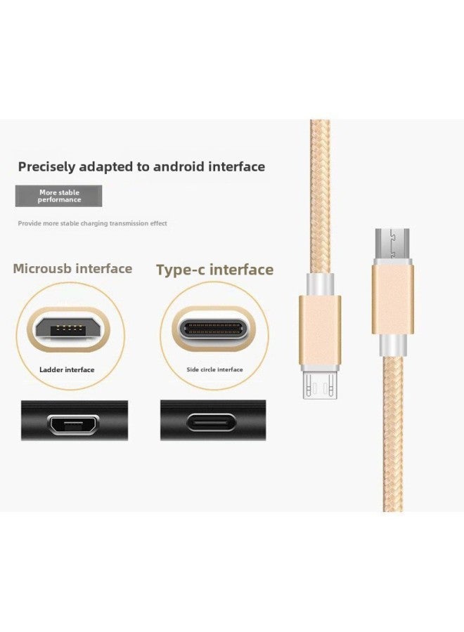 Applicable To Apple 13 Data Cable Braided Android Charging Cable Type-c Huawei Mobile Phone 2A Fast Charging Cable 1 M 2m-Color:Elegant Silver-Model:type-c Interface 1 M - Image 3