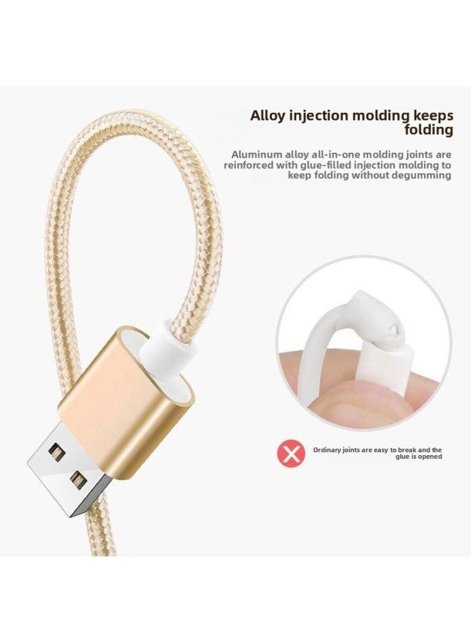 Applicable To Apple 13 Data Cable Braided Android Charging Cable Type-c Huawei Mobile Phone 2A Fast Charging Cable 1 M 2m-Color:Elegant Silver-Model:type-c Interface 1 M - Image 4