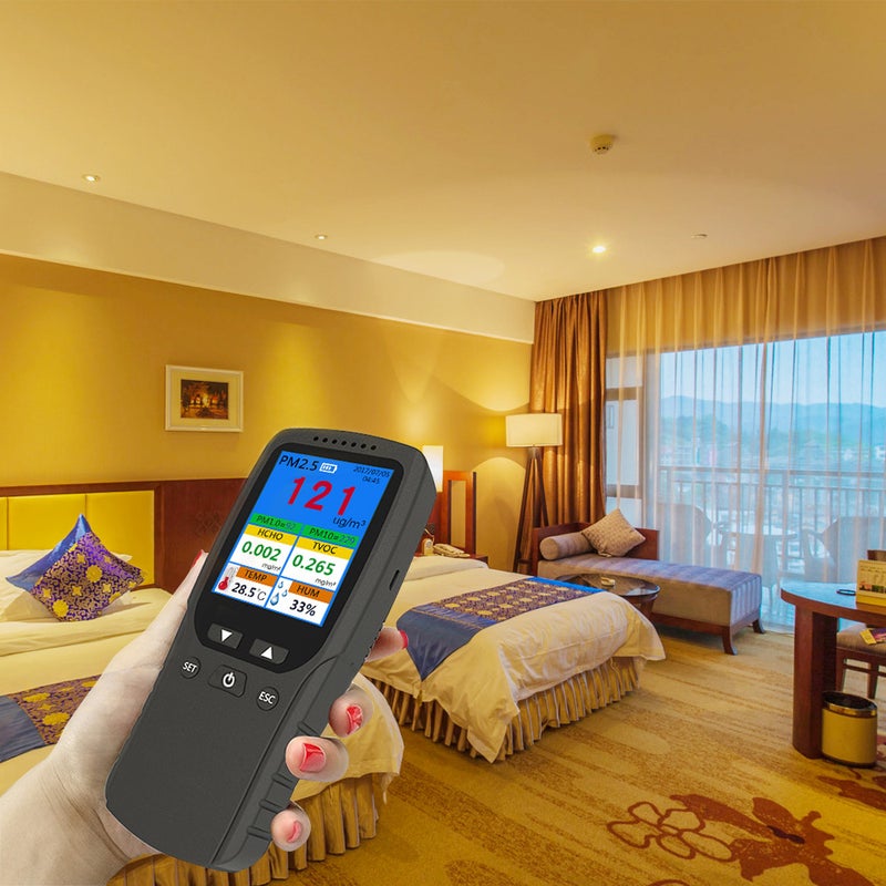 مكشف PM2.5 المحمول الداخلي ومقياس حرارة ورطوبة متعدد الوظائف ومكشف الهواء الرقمي الشاشة LCD المنزلي ومحليل جودة الهواء الذكي ومُراقب تلوث الهواء المنزلي - Image 3