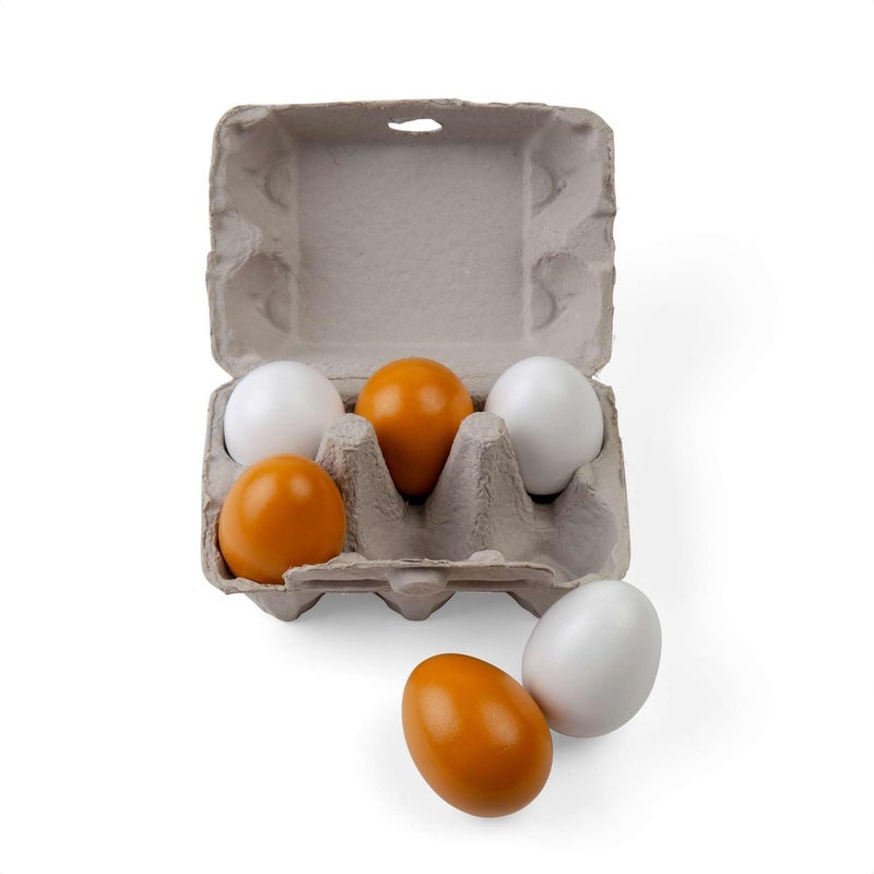 Bigjigs Toys Six Wooden Eggs in Carton - Image 2