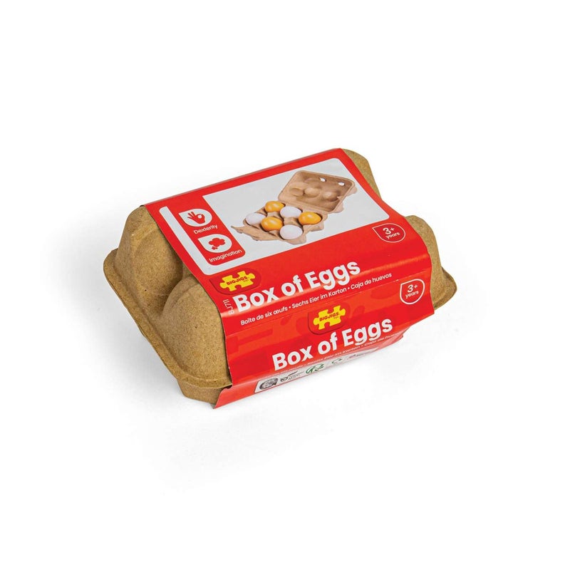 Bigjigs Toys Six Wooden Eggs in Carton - Image 3