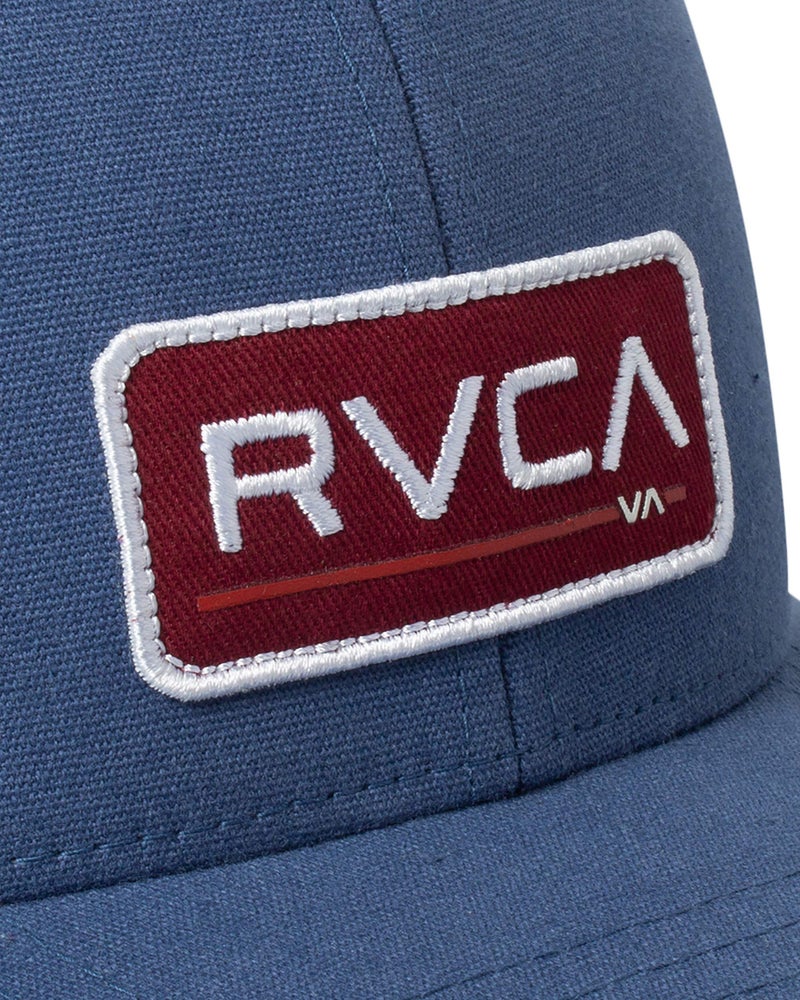 RVCA Men's Adjustable Snapback Brim Hat, Curved Trucker/Blue/RED, 1SZ - Image 3