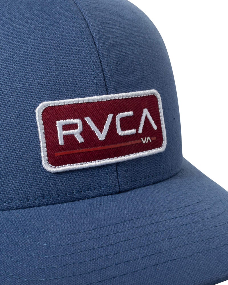 RVCA Men's Adjustable Snapback Brim Hat, Curved Trucker/Blue/RED, 1SZ - Image 2