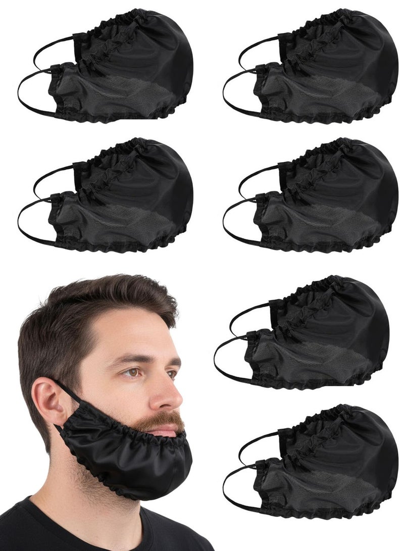 6Pcs Adjustable Beard Bonnet for Men, Reusable Beard Net Bib, Professional Beard Cover for Food Service, Ideal Gift for Fathers - Image 1