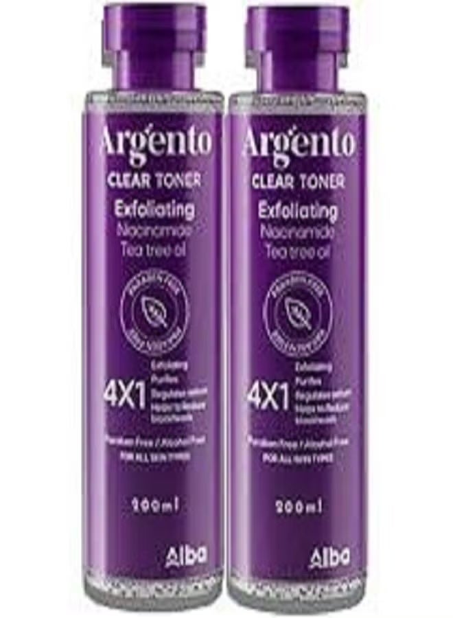 ARGENTO CLEAR TONER 4×1 1+1 OFFER 200 ML